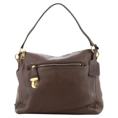 Prada Pushlock Zip Shoulder Bag Cervo Leather Medium