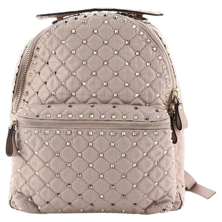 Valentino Pink Valentino Garavani Mini Nylon Rockstud Backpack