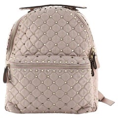 Valentino Rockstud Spike Backpack Quilted Nylon Small