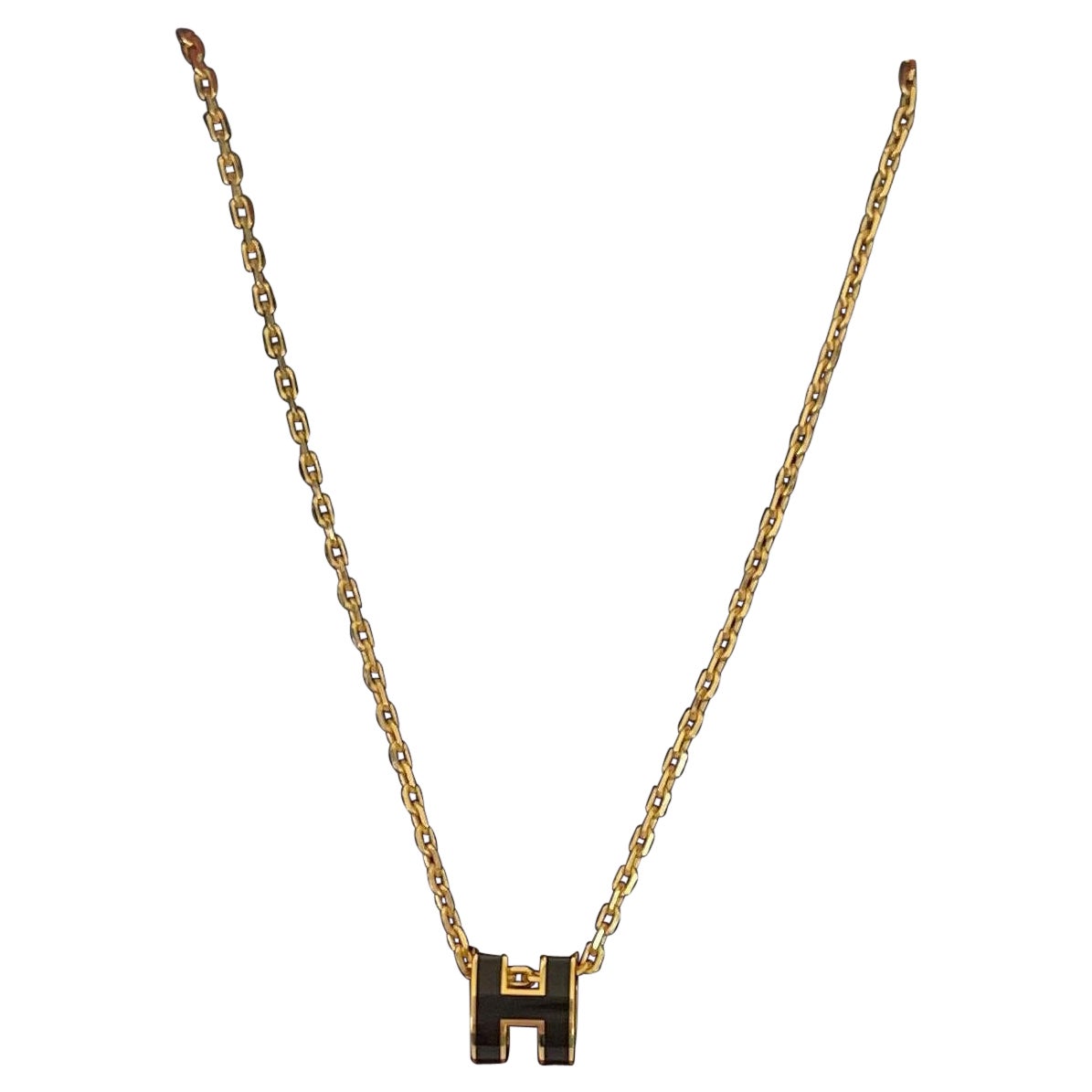 Hermes Mini Pop H Pendant Necklace in White | MTYCI
