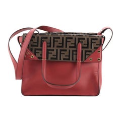 Fendi Flip Tote Leather with Zucca Embossed Detail Regular