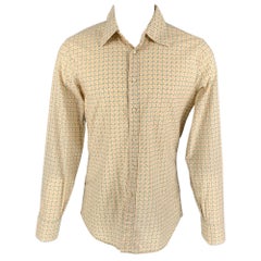BURBERRY PRORSUM Size M Multi-Color Geometric Cotton Long Sleeve Shirt
