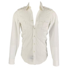 BURBERRY PRORSUM Size S White Cotton Button Down Long Sleeve Shirt