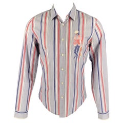 Vintage BURBERRY PRORSUM Spring 2005 Size M Multi-Color Stripe Cotton Shirt