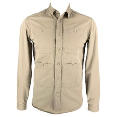BURBERRY PRORSUM Size L Beige Cotton Button Down Long Sleeve Shirt