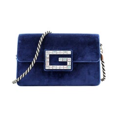 Gucci G Broadway Shoulder Bag Velvet with Crystals Small