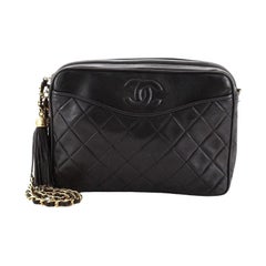 Chanel Vintage Kameratasche mit Quaste aus gestepptem Leder Medium