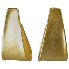 Kenneth Jay Lane Mottled Gold-Tone Pierced Earrings