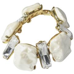 Kenneth Jay Lane Faux Pearl Discs Bracelet 2