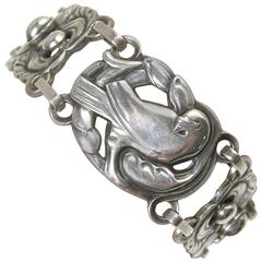 Vintage 1940s Sterling Silver Norseland Bird Bracelet