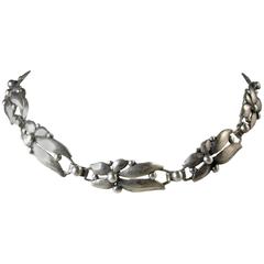 Vintage 70s Sterling Silver Floral Choker
