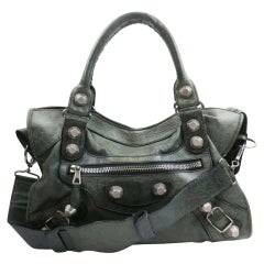 Vintage Balenciaga Charcoal Grey Giant the City 2way Shoulder bag 861562