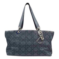 Vintage Dior Quilted Cannage Denim Lady Dior Tote Bag  858373