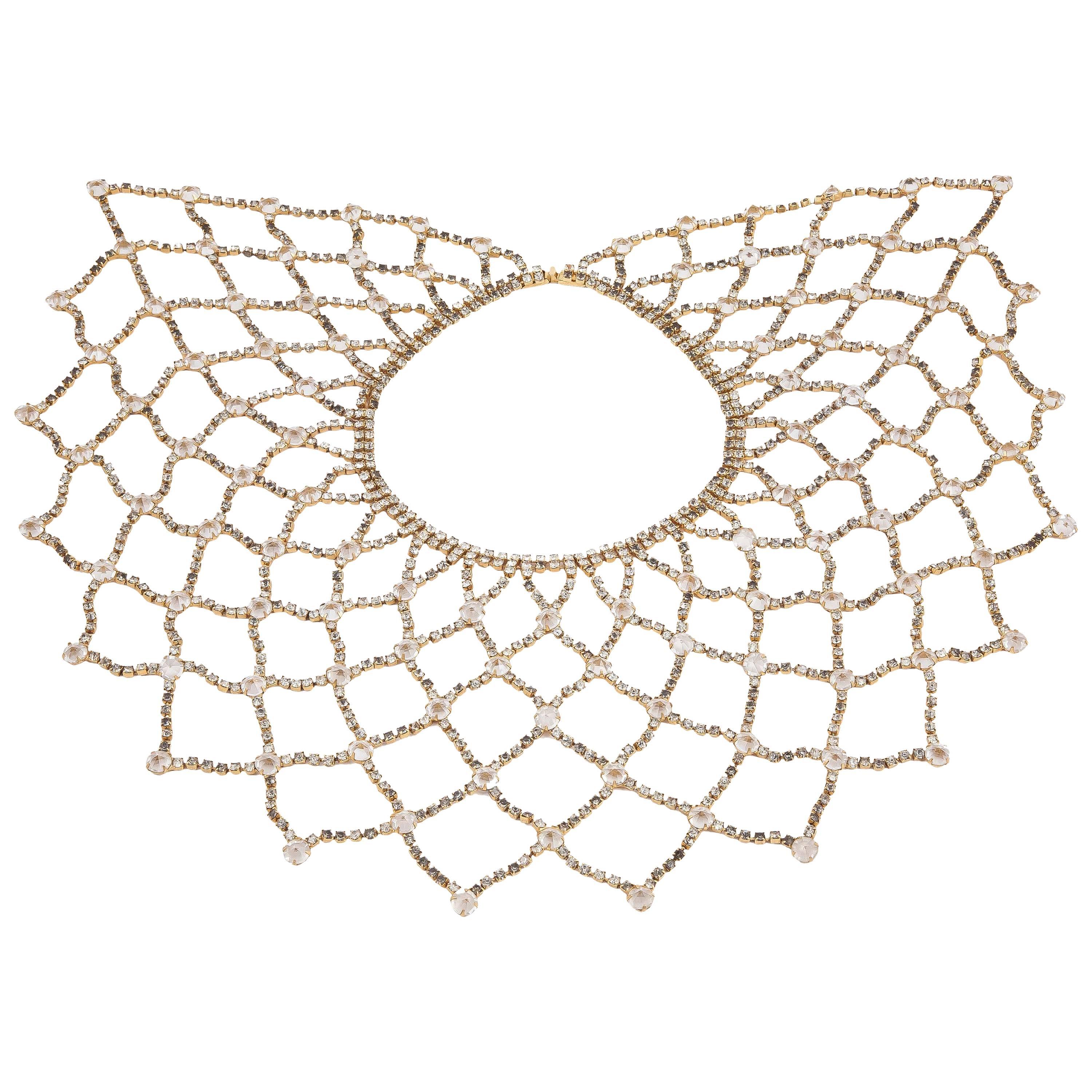 Unsigned Schreiner of New York jewelled lattice collar