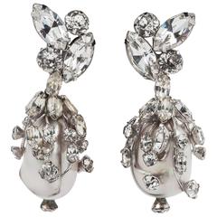 Schreiner of New York sculptural paste and baroque pearl drop earrings 9