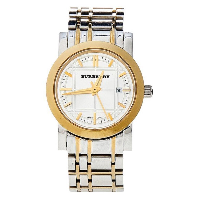 Promoten sleuf Verfrissend Burberry Silver Two Tone Stainless Steel Heritage BU1359 Women's Wristwatch  28mm For Sale at 1stDibs