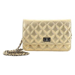 Chanel Reissue 2.55 Wallet on Chain Metallic Quilted Lambskin