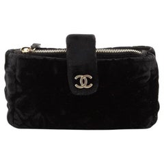 Chanel Chain Phone Holder Crossbody Bag Quilted Velvet Mini