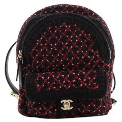 Chanel CC Pocket Backpack Knit Fabric and Leather Mini