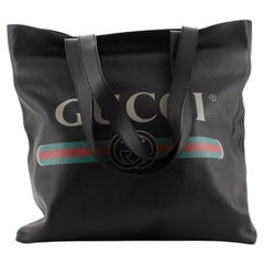 Gucci Logo Tote Printed Leather Large