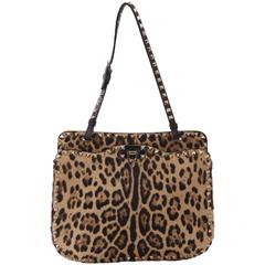 Valentino "Rockstud" Leopard Calf Hair Shoulder Bag