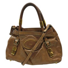 Vintage Chloé Brown Leather Victora 2way Tote Bag 862329