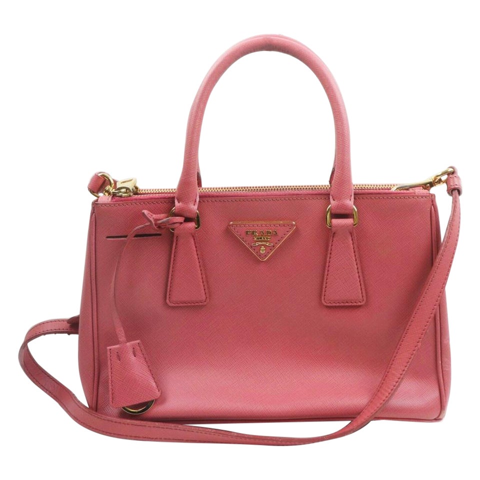 Prada Old Rose Saffiano Lux Leather Bowler Bag For Sale at 1stDibs