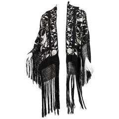 Fringed Kimono made from Antique Piano Shawl 9