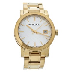Used Burberry Silver Gold Tone Stainless Steel BU9103 Women's Wristwatch 34 mm