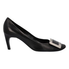 Roger Vivier Women Pumps Black Leather EU 38.5