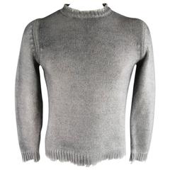 AVANT TOI Size S Distressed Gray Wool / Cashmere Pullover