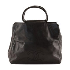 Chanel Vintage Resin Handle Tote Leather Medium