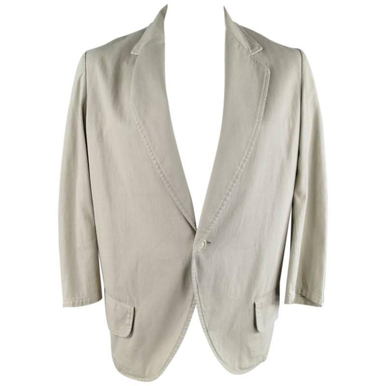 Yohji Yamamoto Y's Men's Khaki Cotton Sport Coat For Sale at 1stDibs