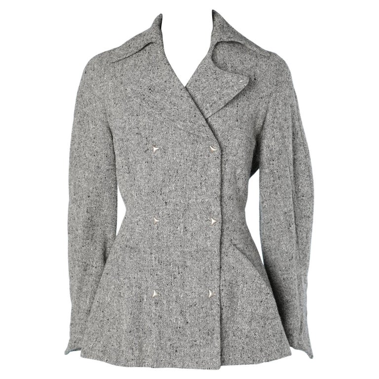 Light Grey Wool Double-Breasted Jacket