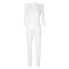 White wool jersey ensemble Thierry Mugler