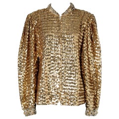 Gold sequin and beaded collar and cuffs "Paris 2"  Circa  1970