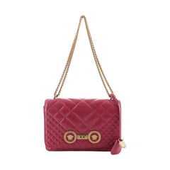 Versace Medusa Padlock Icon Flap Bag Quilted Leather Medium