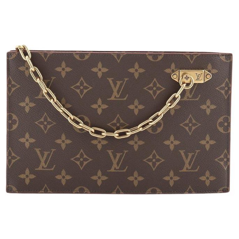 Louis Vuitton Chain Clutch Monogram Legacy Brown in Coated Canvas