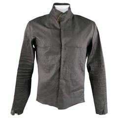M.A+ 42 Charcoal Raw Edge Coated Cotton Jacket