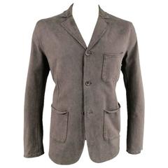 KAPITAL Men's 42 Washed Taupe Brown Cotton Distressed Sport Coat Jacket