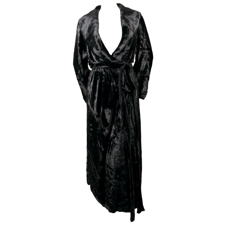 1994 AZZEDINE ALAIA black chenille robe coat