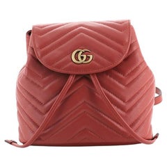 Gucci GG Marmont Drawstring Backpack Matelasse Leather Mini