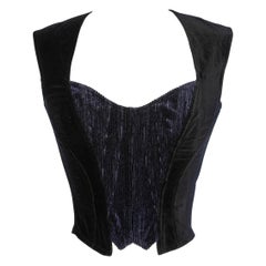 Retro Black and navy velvet corset Chantal Thomass 