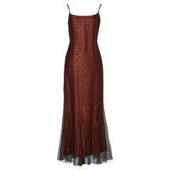 Evening gown in copper lurex lace with copper lurex lining Chanel/ Bergdorf