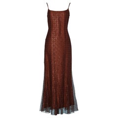 Evening gown in copper lurex lace with copper lurex lining Chanel/ Bergdorf 