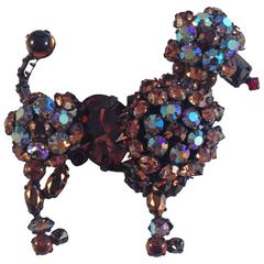 1950s Unsigned Schreiner Poodle Brooch