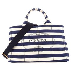 Prada Canapa Convertible Tote Medium aus bedrucktem Canvas