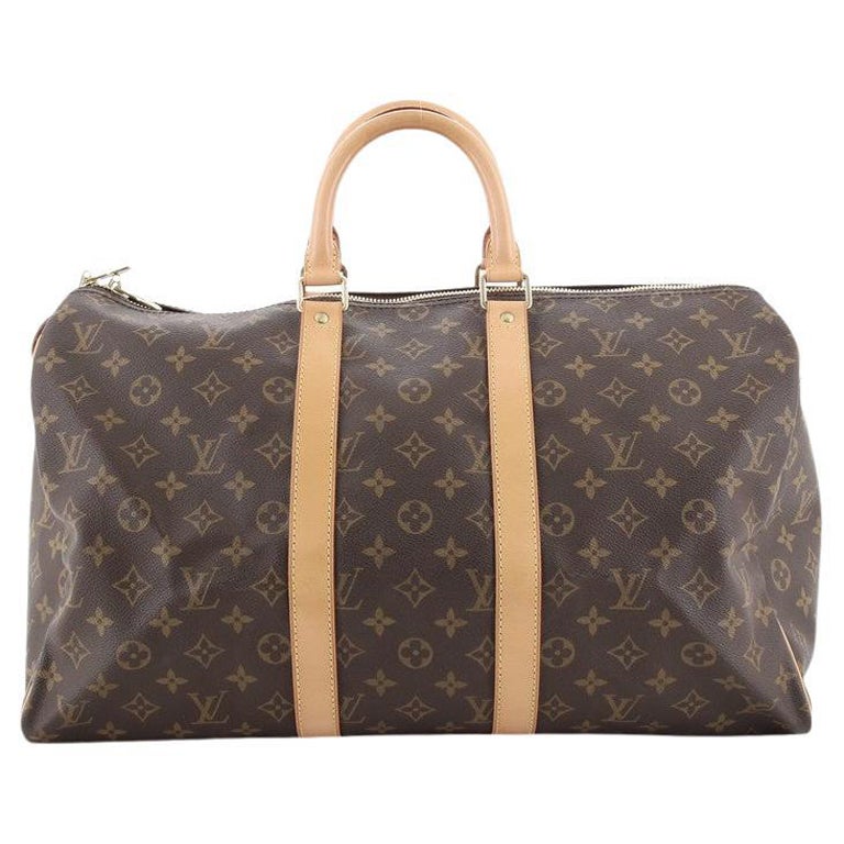 Customized Louis Vuitton Keepall 60 BATBAG Travel bag in brown monogram  canvas For Sale at 1stDibs