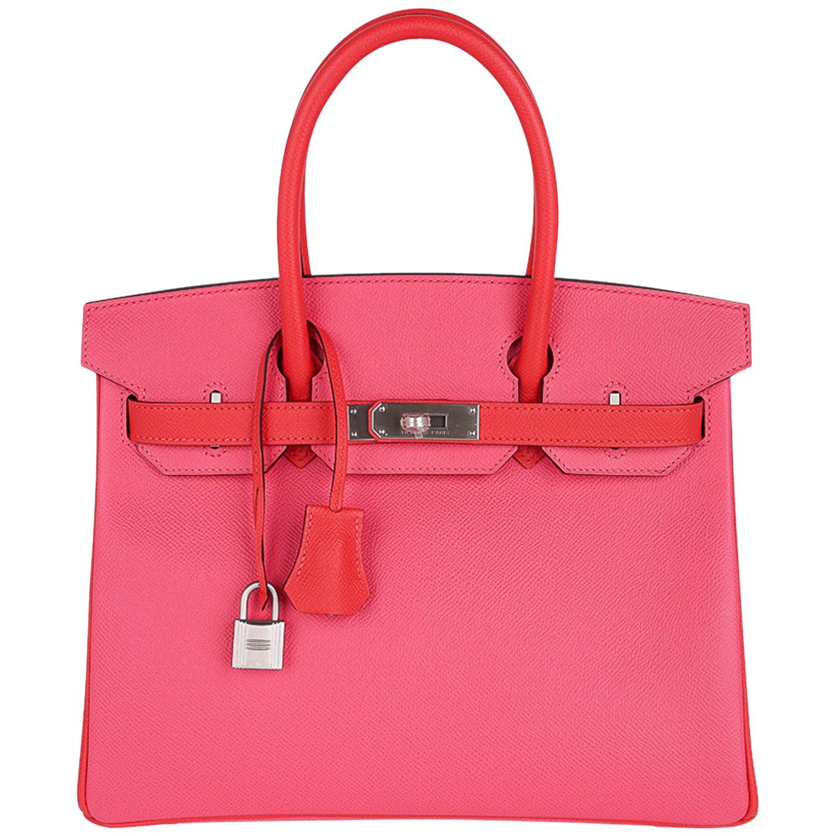 Hermes Birkin HSS 30 Bag Rose Azalee Rose Jaipur Brushed Palladium Hardware