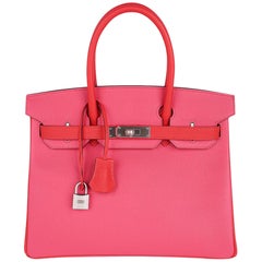 Hermes Birkin HSS 30 Tasche Rose Azalee Rose Jaipur gebürstet Palladium Hardware